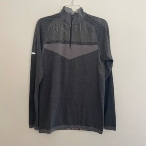 FILA Runners Sport Gray Pullover Half Zip Long Sleeve‎ Athletic Top